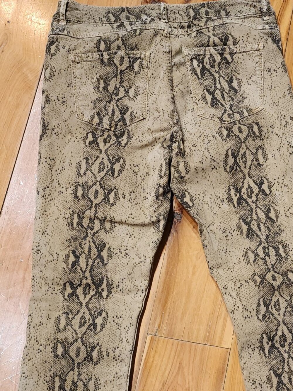 Zara Jeans with Snakeskin Pattern, Size 12 - Picture 2 of 2